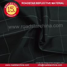 Black grid style polyester reflective fabric